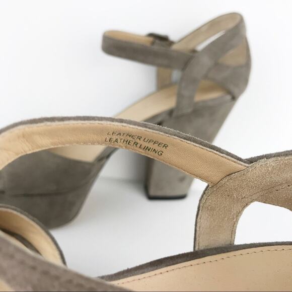 VIA SPIGA Vanita Platform Suede Sandals Taupe Grey - Picture 6 of 7